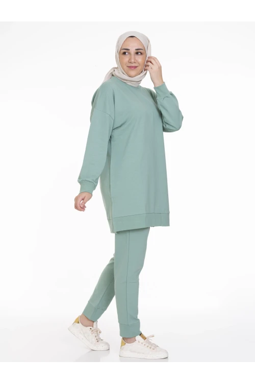 Bisiklet Yaka Düz Uzun Kollu Kadın Tunik N001