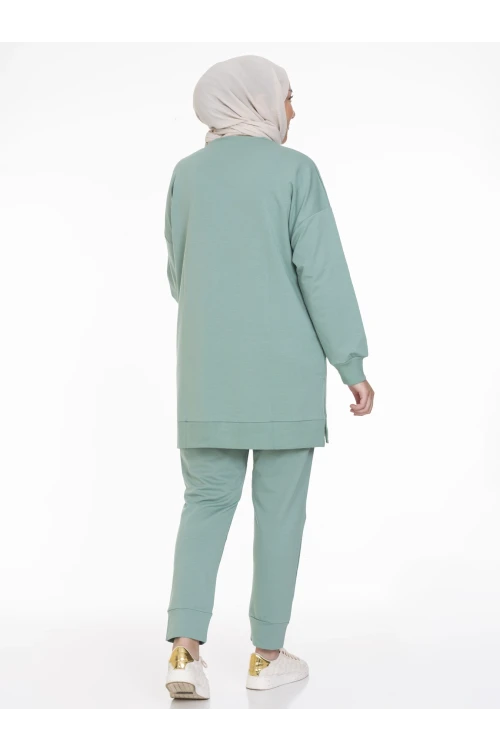 Bisiklet Yaka Düz Uzun Kollu Kadın Tunik N001