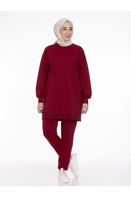 Bisiklet Yaka Düz Uzun Kollu Kadın Tunik N001