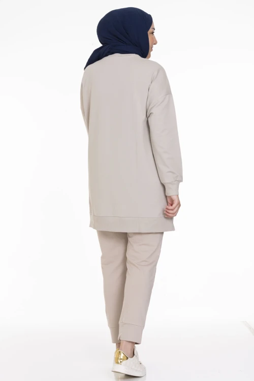 Bisiklet Yaka Düz Uzun Kollu Kadın Tunik N001