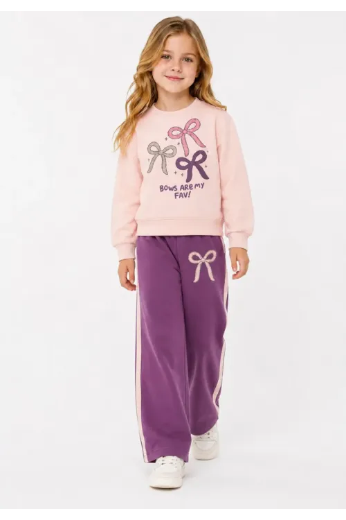 Bows Are My Fav Baskılı Kız Çocuk Takım 32152