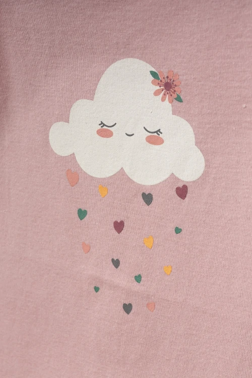 Bulut Baskılı 2li  Penye Tulum 1019