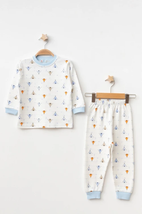 Çadır Desenli Uzun Kol Pijama Takımı 74165