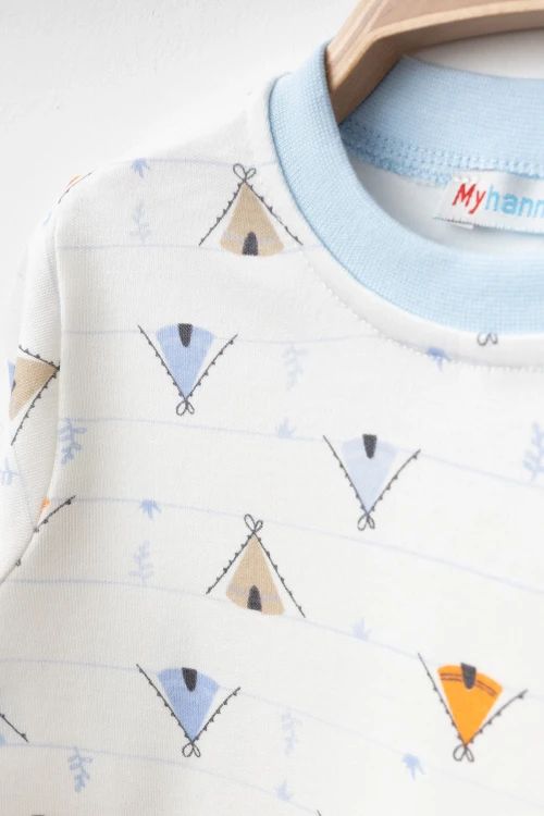 Çadır Desenli Uzun Kol Pijama Takımı 74165