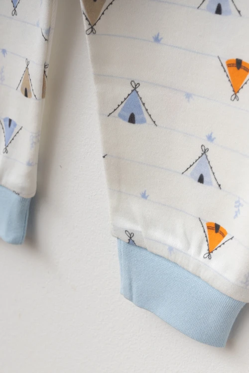 Çadır Desenli Uzun Kol Pijama Takımı 74165