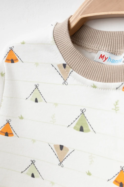 Çadır Desenli Uzun Kol Pijama Takımı 74165