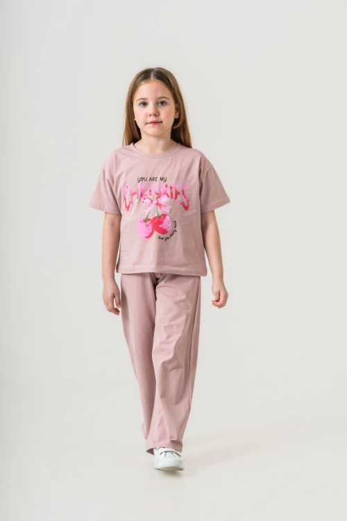 Cherries Baskılı Kız Çocuk Takım 035