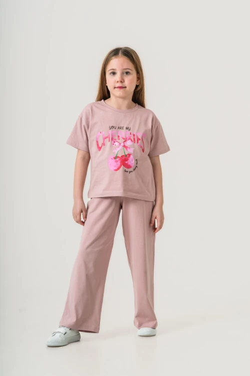 Cherries Baskılı Kız Çocuk Takım 035