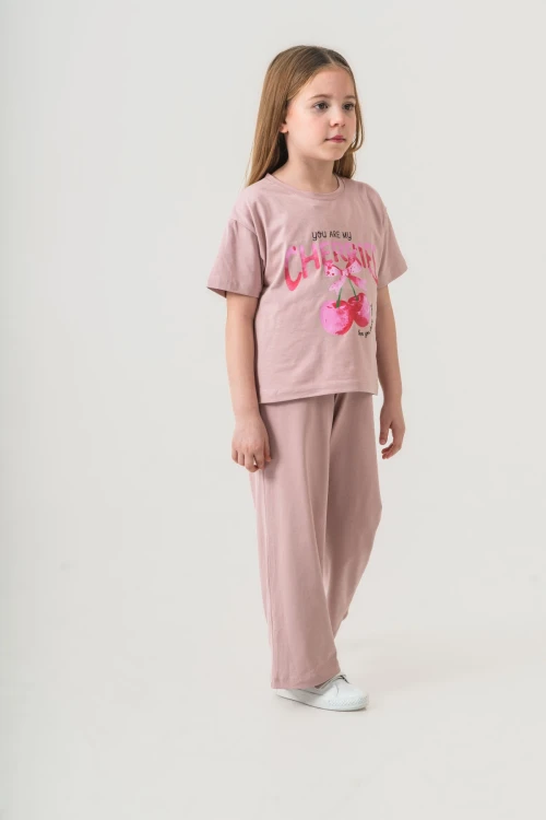 Cherries Baskılı Kız Çocuk Takım 035