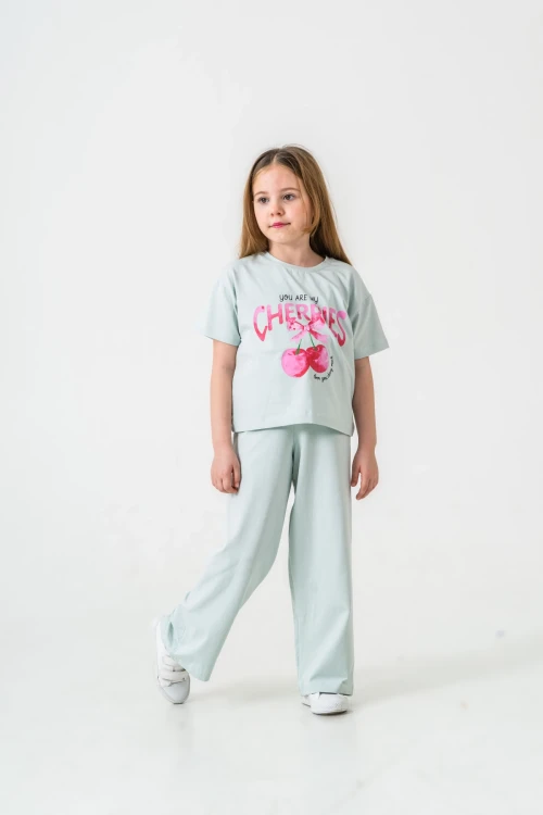 Cherries Baskılı Kız Çocuk Takım 035