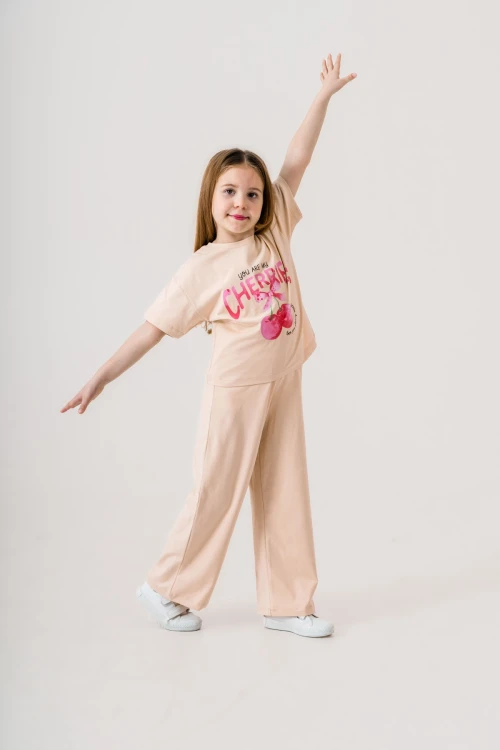 Cherries Baskılı Kız Çocuk Takım 035