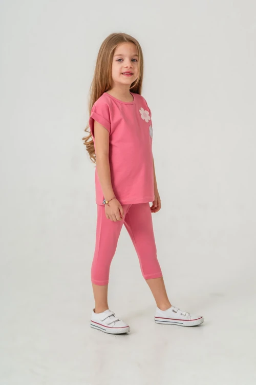 Çiçek Aplikeli Kız Çocuk Takımı 50362