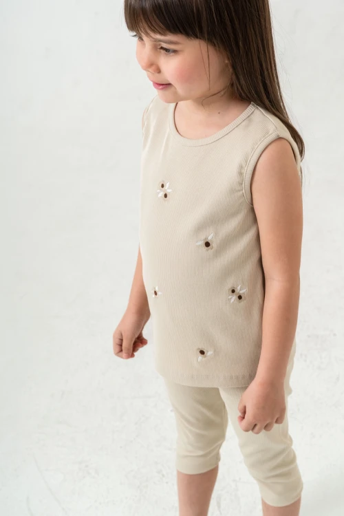 Çiçek Nakışlı Kız Bebek Takım 50358