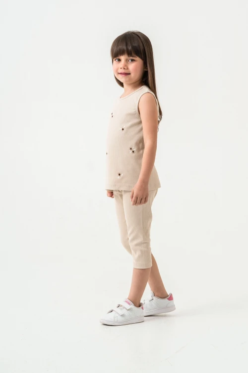 Çiçek Nakışlı Kız Bebek Takım 50358