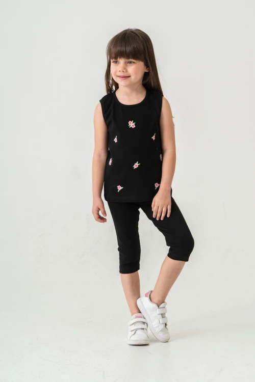 Çiçek Nakışlı Kız Bebek Takım 50358