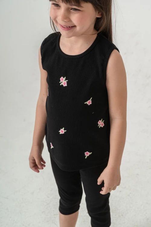 Çiçek Nakışlı Kız Bebek Takım 50358