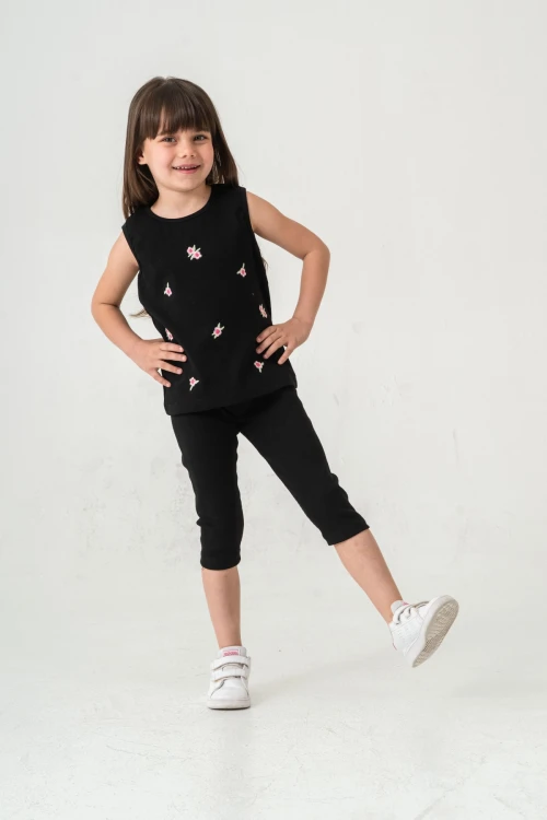 Çiçek Nakışlı Kız Bebek Takım 50358