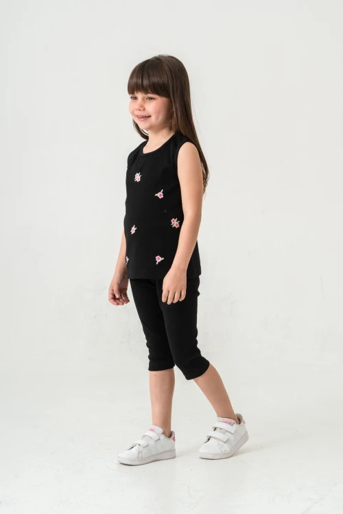 Çiçek Nakışlı Kız Bebek Takım 50358