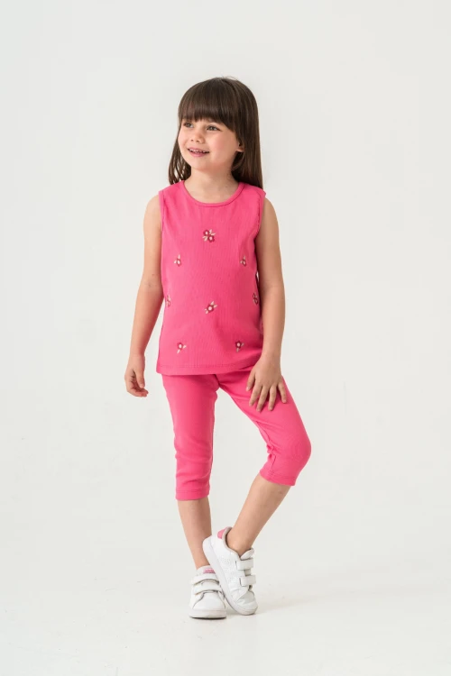 Çiçek Nakışlı Kız Bebek Takım 50358