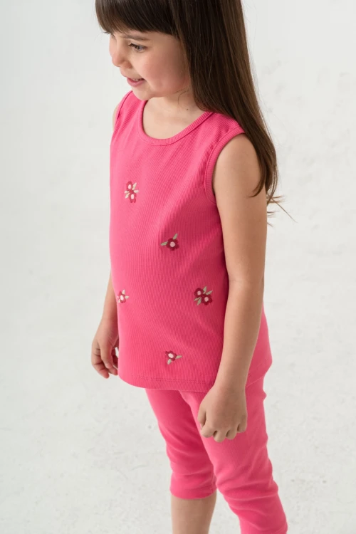 Çiçek Nakışlı Kız Bebek Takım 50358