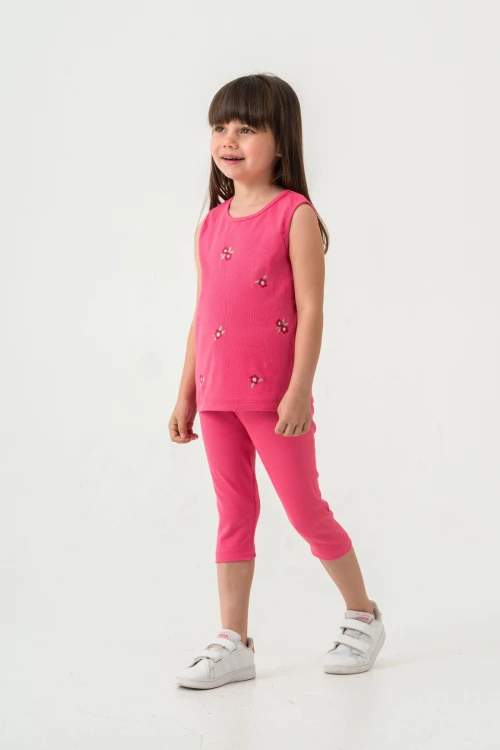 Çiçek Nakışlı Kız Bebek Takım 50358