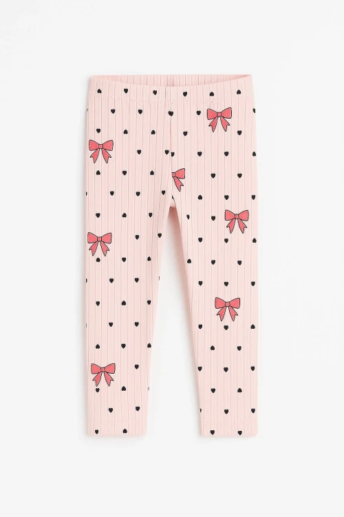 Çiçek ve Kurdela Baskılı Kız Çocuk 2li Tayt 20605-1