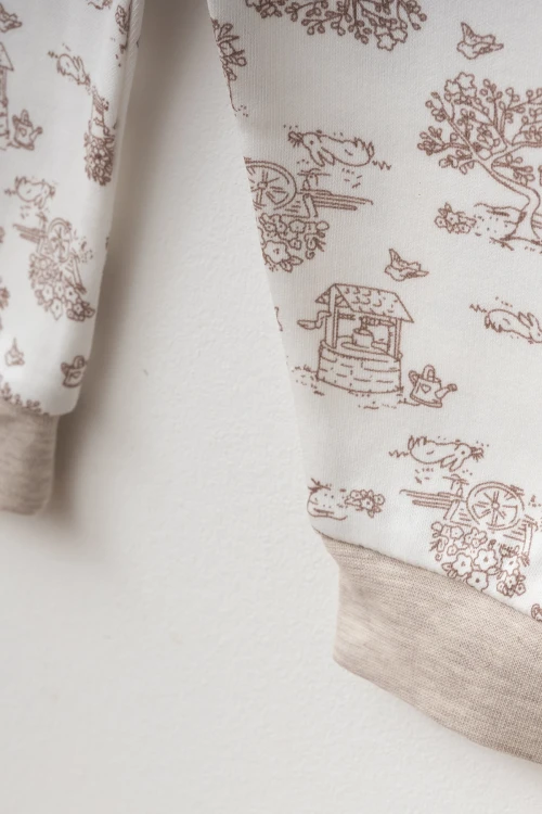 Çiftlik Desenli Uzun Kol Pijama Takımı 74160