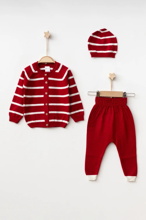 Çizgili Hırkalı Triko Takım 4037