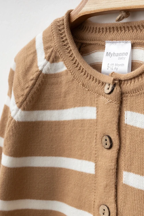 Çizgili Hırkalı Triko Takım 4038