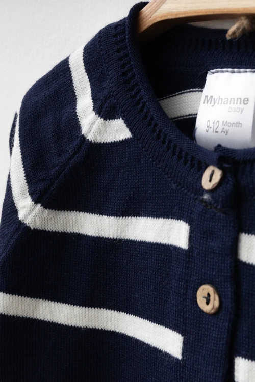 Çizgili Hırkalı Triko Takım 4038