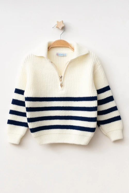 Çizgili Triko Kazak 4099