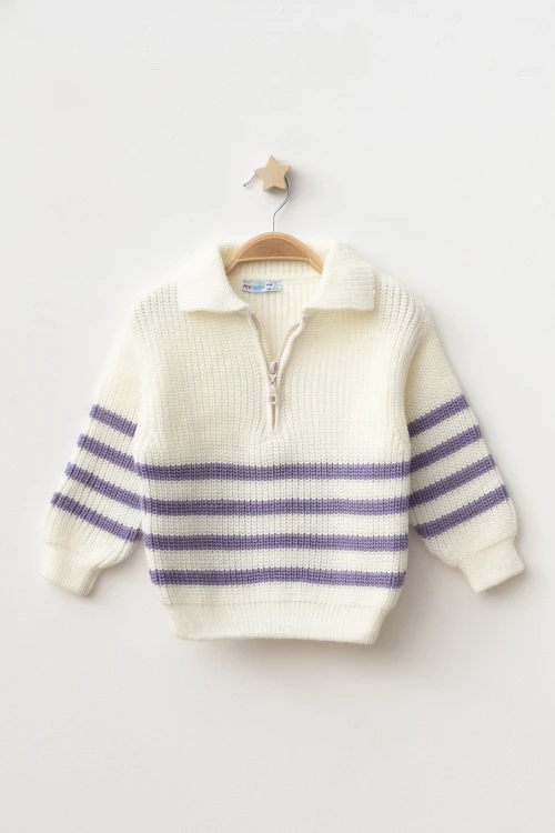 Çizgili Triko Kazak 4099