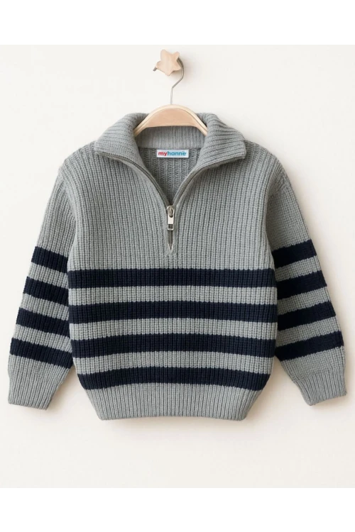 Çizgili Triko Kazak 4099