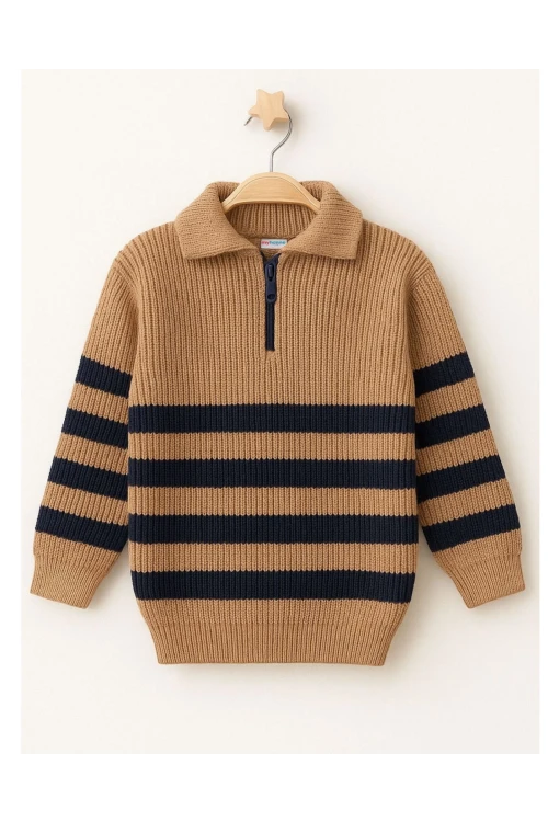 Çizgili Triko Kazak 4099