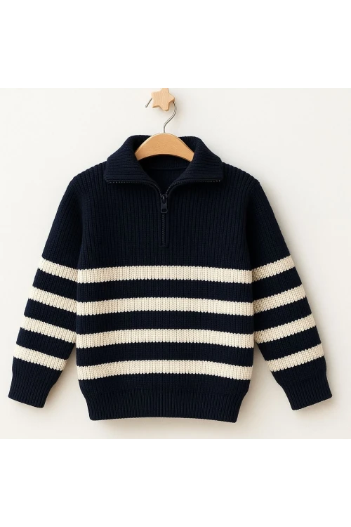 Çizgili Triko Kazak 4099