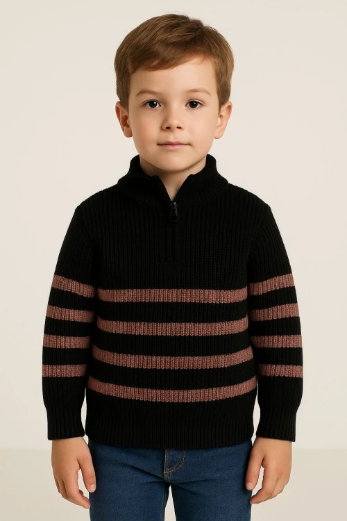 Çizgili Triko Kazak 4099