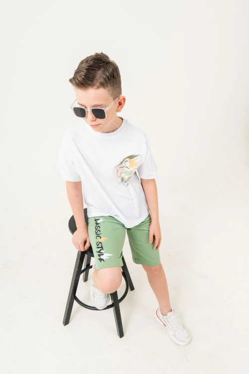 Classic Style Baskılı Kaprili Erkek Çocuk Takım 12257