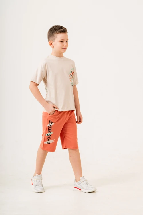 Classic Style Baskılı Kaprili Erkek Çocuk Takım 12257