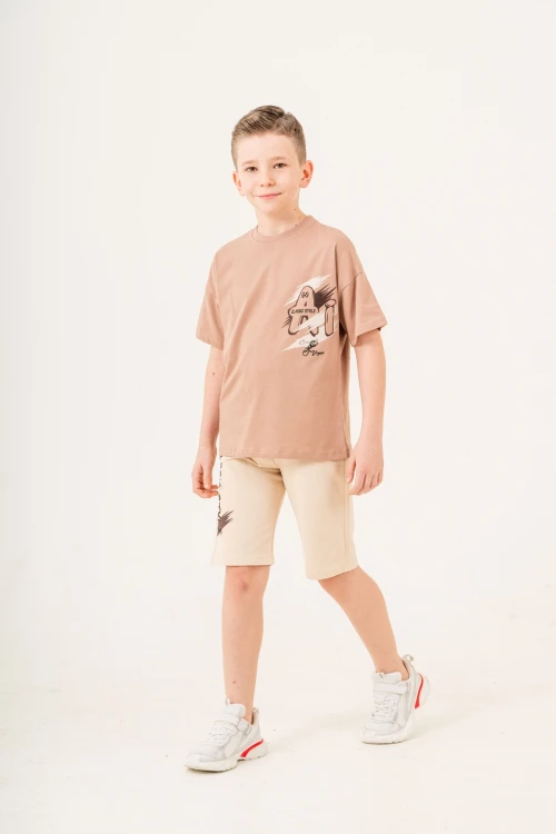 Classic Style Baskılı Kaprili Erkek Çocuk Takım 12257