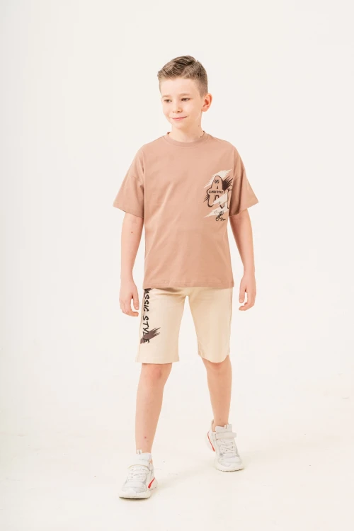 Classic Style Baskılı Kaprili Erkek Çocuk Takım 12257