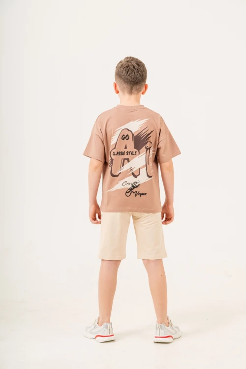 Classic Style Baskılı Kaprili Erkek Çocuk Takım 12257