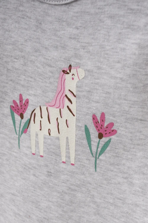 Cute Safari Baskılı 2li  Penye Tulum 1020