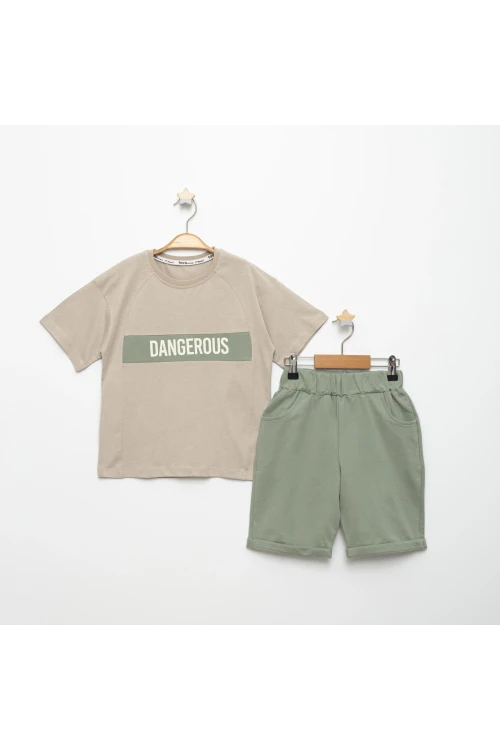 Dangerous Baskılı Erkek Takım 15348-1