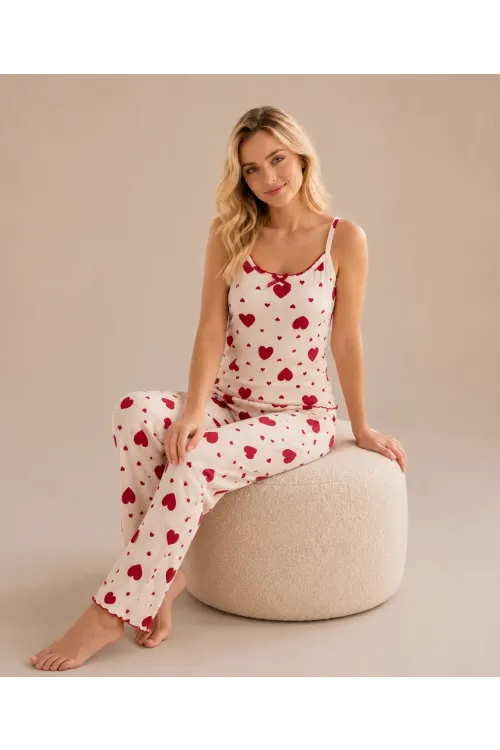 Desenli Askılı Kadın Pijama Takımı 2160