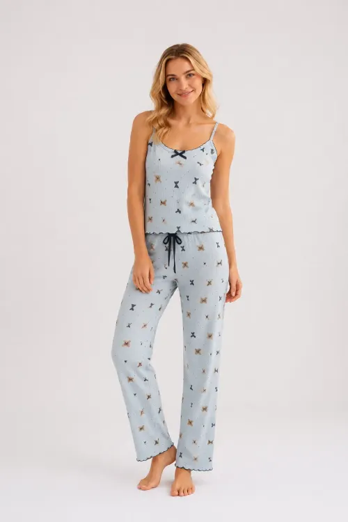 Desenli Askılı Kadın Pijama Takımı 2160