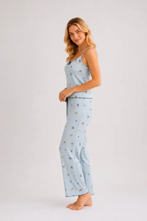 Desenli Askılı Kadın Pijama Takımı 2160