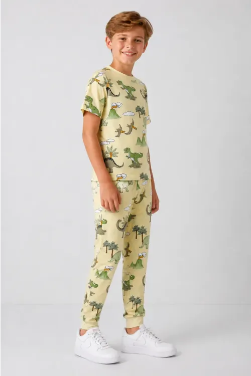 Desenli Erkek Çocuk Pijama Takımı 91101