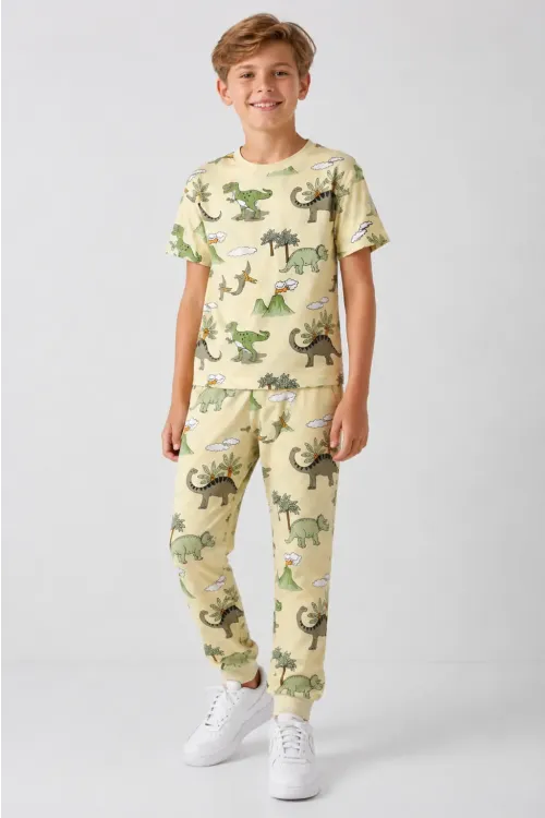 Desenli Erkek Çocuk Pijama Takımı 91101