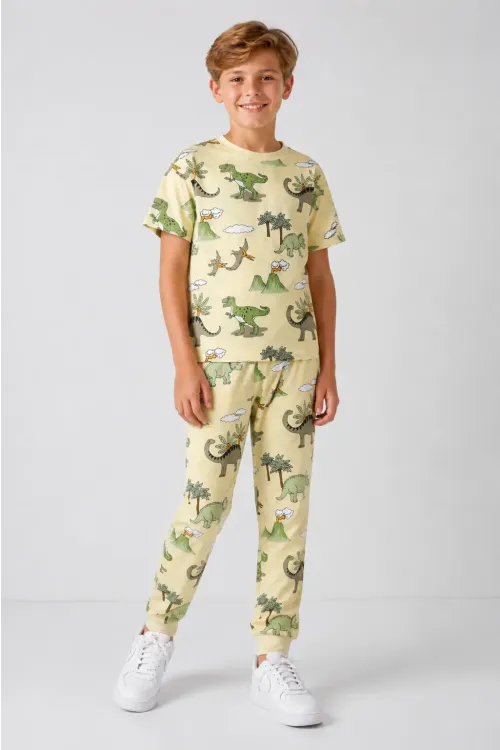 Desenli Erkek Çocuk Pijama Takımı 91101