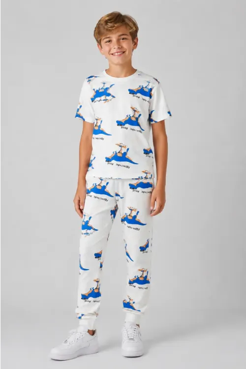Desenli Erkek Çocuk Pijama Takımı 91101